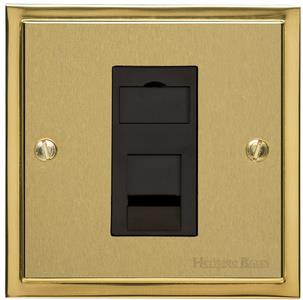 Elite Stepped Plate Range Satin Brass, S04 - 1 Gang CAT6