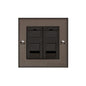 Heritage Brass Stylist Bronze Low Profile Plate - Square Edge - 2 Gang Secondary Line Socket -Type RL9 by Heritage Brass By M-Marcus