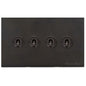 Windsor Range Dark Antique Bronze Switches & Sockets WN95 - 4 Gang Toggle Switch by Heritage Brass By M-Marcus