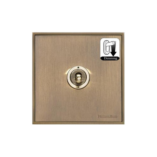 Executive Range Antique Brass Switches & Sockets, EX91 - 1 Gang Dimming Toggle Switch by Heritage Brass By M-Marcus