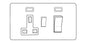 Hoxton Paintable Primed White (Paintable) | 45A Cooker Unit + 13A Socket