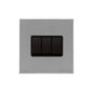 Windsor Range Satin Chrome Silk Switches & Sockets, WN35 - 3 Gang Rocker Switch by Heritage Brass By M-Marcus