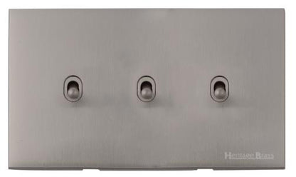 Winchester Range Satin Nickel, W05 - 3 Gang Stockholm Toggle