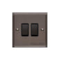 Elite Stepped Plate Range Matt Bronze Switches & Sockets, S09 - 2 Gang Rocker Switch by Heritage Brass By M-Marcus