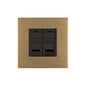 Windsor Range Aged Brass Switches & Sockets, WN50 - 2 Gang Master Line Socket by Heritage Brass By M-Marcus