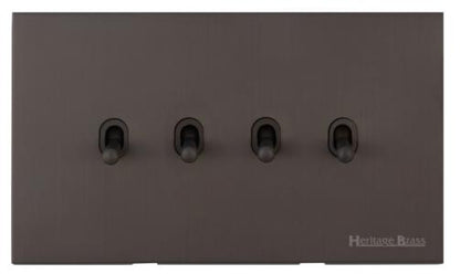 Winchester Range Matt Bronze, W09 - 4 Gang Stockholm Toggle