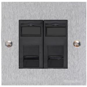 Bauhaus Range Satin Chrome, BH3 - 2 Gang CAT6