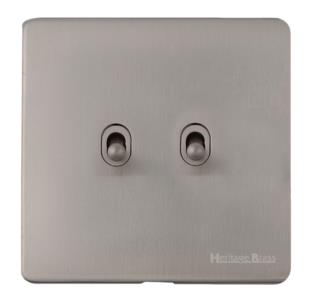 Studio Range Satin Nickel, Y05 - 2 Gang Stockholm Toggle