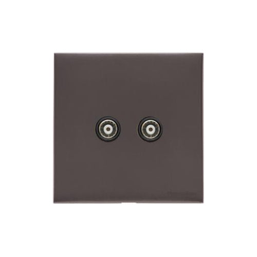 Windsor Range Matt Bronze Switches & Sockets, WN9 - TV/FM Diplexed Socket by Heritage Brass By M-Marcus