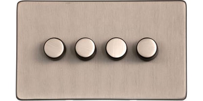 Studio Range Aged Pewter, YAP - 4 Gang TED Dimmer (Compatible with LED Lamps)