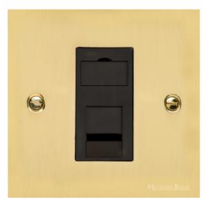 Victorian Elite Range Polished Brass, R01 - 1 Gang CAT6