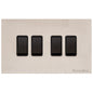 Windsor Range Satin Nickel Switches & Sockets, WN5 - 4 Gang Rocker Switch by Heritage Brass By M-Marcus