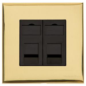Winchester Range Polished Brass, W01 - 2 Gang CAT6