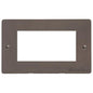 Heritage Brass Stylist Bronze Flat Plate - Round Edge - 4 Module Euro Plate - Type L9 by Heritage Brass By M-Marcus