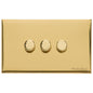 Windsor Range Polished Brass Switches & Sockets, WN1 - 3 Gang Dimmer 400 watts (Compatible with halogen/ incandescent bulbs) by Heritage Brass By M-Marcus