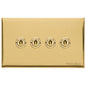 Windsor Range Polished Brass Switches & Sockets, WN1 - 4 Gang Toggle Switch by Heritage Brass By M-Marcus