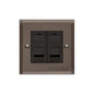 Elite Stepped Plate Range Matt Bronze Switches & Sockets, S09 - 2 Gang Secondary Line Socket by Heritage Brass By M-Marcus