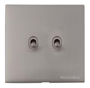 Winchester Range Satin Nickel, W05 - 2 Gang Stockholm Toggle