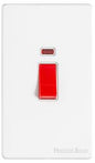 Vintage Range Gloss White Switches & Sockets, XGL - 45A DP Cooker Switch with Neon (tall plate) by Heritage Brass By M-Marcus