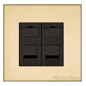 Winchester Range Satin Brass, W44 - 2 Gang CAT6