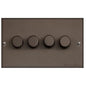 Heritage Brass Stylist Bronze Low Profile Plate - Square Edge - 4 Gang TED Dimmer (Compatible with LED Lamps) -Type RL9 by Heritage Brass By M-Marcus