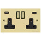 Richmond Elite Range Satin Brass Switches & Sockets, LP44 - 2G 13A Socket with USB-A+C by Heritage Brass By M-Marcus