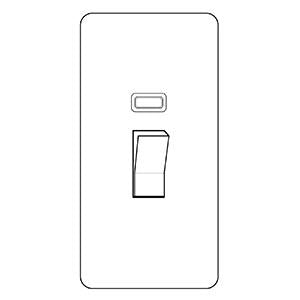 Hoxton Paintable Primed White (Paintable) | 45A DP Cooker Switch with Neon (tall plate)