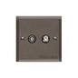 Elite Stepped Plate Range Matt Bronze Switches & Sockets, S09 - TV/Satellite Socket by Heritage Brass By M-Marcus
