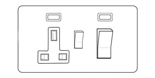 Hoxton Paintable Primed White (Paintable) | 45A Cooker Unit + 13A Socket