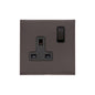 Windsor Range Matt Bronze Switches & Sockets, WN9 - Single Socket (13 Amp) by Heritage Brass By M-Marcus