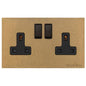 Windsor Range Aged Brass Switches & Sockets, WN50 - Double Socket (13 Amp) by Heritage Brass By M-Marcus