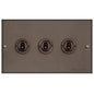 Richmond Elite Range Matt Bronze Switches & Sockets, LP9 - 3 Gang Toggle Switch by Heritage Brass By M-Marcus