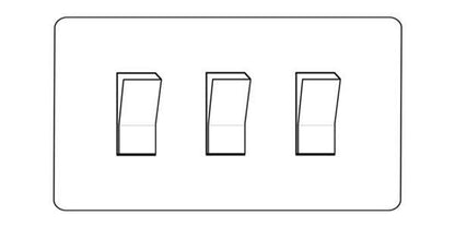 Hoxton Paintable Range Primed White (Paintable) 3 Gang 2-Way Rocker Switch Twin Plate