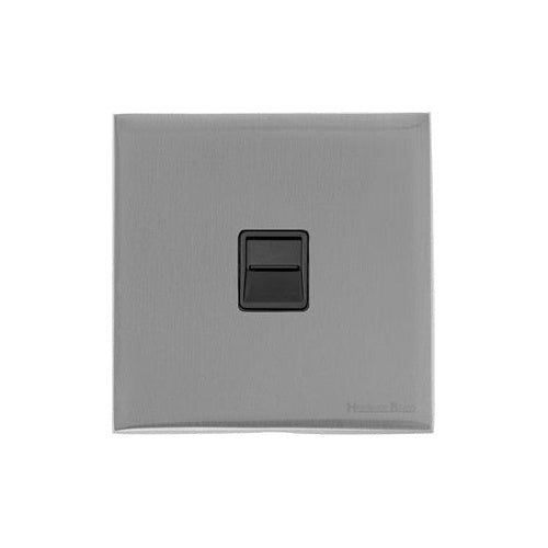 Windsor Range Satin Chrome Silk Switches & Sockets, WN35 - 1 Gang Secondary Line Socket by Heritage Brass By M-Marcus