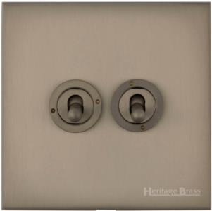 Windsor Range Aged Pewter, WAP - 2 Gang Toggle Switch