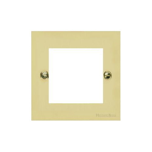 Richmond Elite Range Satin Brass Switches & Sockets, LP44 - 2 Module Euro Plate by Heritage Brass By M-Marcus