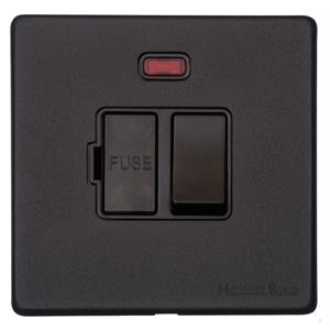 Vintage Range Matt Black, XBK - Switched Spur with Neon (13 Amp)
