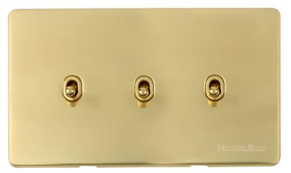 Studio Range Polished Brass, Y01 - 3 Gang Stockholm Toggle
