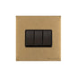 Windsor Range Aged Brass Switches & Sockets, WN50 - 3 Gang Rocker Switch by Heritage Brass By M-Marcus