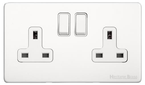 Vintage Range Matt White, XWH - Double Socket (13 Amp)