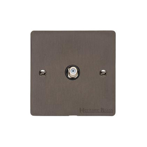 Heritage Brass Stylist Bronze Flat Plate - Round Edge - 1 Gang Satellite Socket - Type L9 by Heritage Brass By M-Marcus