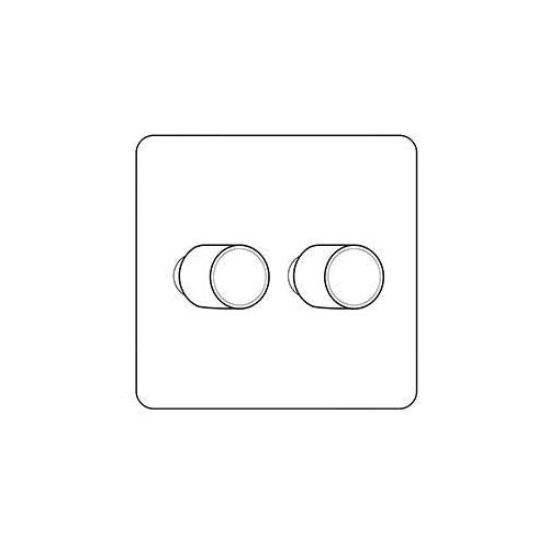 Primed White Screwless YPW-2 Gang Dimmer (400 watts) by Heritage Brass By M-Marcus