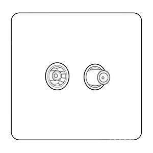 Primed White Flat Plate PW-TV/Satellite Socket by Heritage Brass By M-Marcus