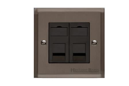 Elite Stepped Plate Range Matt Bronze, S09 - 2 Gang CAT6