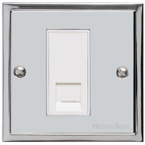 Elite Stepped Plate Range Polished Chrome, S02 - 1 Gang CAT6
