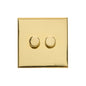 Windsor Range Polished Brass Switches & Sockets, WN1 - 2 Gang TED Dimmer (Compatible with LED Lamps) by Heritage Brass By M-Marcus
