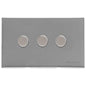 Windsor Range Satin Chrome Silk Switches & Sockets, WN35 - 3G Multi Location Primary Dimmer by Heritage Brass By M-Marcus