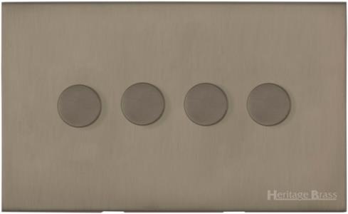 Windsor Range Aged Pewter, WAP - 4 Gang TED Dimmer (Compatible with LED Lamps)