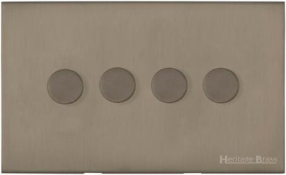 Windsor Range Aged Pewter, WAP - 4 Gang TED Dimmer (Compatible with LED Lamps)