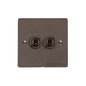 Heritage Brass Stylist Bronze Flat Plate - Round Edge - 2 Gang 2-Way Classic Toggle Switch - Type L9 by Heritage Brass By M-Marcus